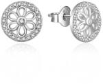 MOISS Csillogó ezüst fülbevalók cirkónium kövekkel Virágok E0003008