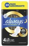 Always Ultra Secure Night absorbante sanitare de noapte cu aripioare și parfum delicat 24 buc pentru femei