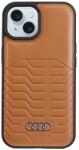Audi iPhone 15 Plus / 14 Plus Barna Audi szintetikus bőr tok MagSafe támogatással