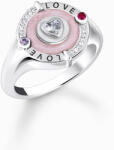Thomas Sabo TR2447-390-9-56 Silver signet ring w. heart and stones , női