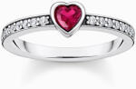 Thomas Sabo TR2448-640-10-56 Silver solitaire ring w. red stone + zirconia , női
