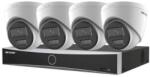 Hikvision Kit supraveghere IP 4K Hikvision 4 camere 8MP IR 30m lumina alba 30m microfon Smart Hybrid Light, NVR 4 canale PoE 12MP AcuSense (44034-)
