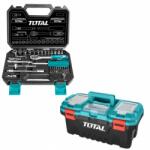 TOTAL Trusa chei tubulare 1/4 inch 45 piese THT141451 cu cutie depozitare 43 cm (THT141451TPBX0171)