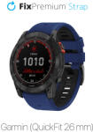 FixPremium - Két színű szilikonszíj Garminhoz (QuickFit 26mm), kék