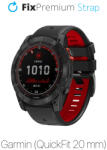 FixPremium - Két színű szilikonszíj Garminhoz (QuickFit 20mm), fekete - fixshop - 3 550 Ft