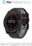 FixPremium - Két színű szilikonszíj Garminhoz (QuickFit 26mm), fekete