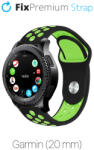 FixPremium - Szilikon sport szíj Garminhoz (20mm), fekete