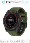 FixPremium - Két színű szilikonszíj Garminhoz (QuickFit 26mm), sötétzöld
