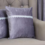 Hiko Set doua perne decorative cu fata detasabila, Hiko COMFY Fantasy catifea gri movuliu (100000221)