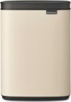 Brabantia Bo Waste Bin hulladékgyűjtő felnyitható, Soft-Close fedéllel, fali/álló, műanyag tartály, 4L - A méret, acél, világos bézs - 234088 (234088)