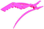 Framar gumírozott fogas krokodil csipesz, pink, 4 db - hajpatika