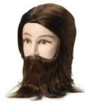 Brave Head szakállas férfi babafej humán hajjal, 20 cm - hajpatika