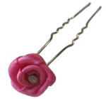 Hair Power rózsaszín rózsa hajtű strasszkővel, 1 db - hajpatika