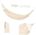 Malatec Hamac de gradina single Sicilia, 200 x 80 cm, crem, greutate 150 kg, sac de depozitare