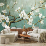 Wallvision Festett hatású virágzó faág mintás fotótapéta 368x254cm