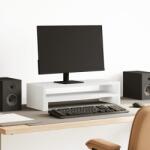 vidaXL fehér szerelt fa monitorállvány 54 x 22 x 15 cm (854769)