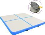 vidaXL kék PVC felfújható tornamatrac pumpával 200 x 200 x 20 cm (92701)