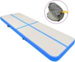 vidaXL kék PVC felfújható tornamatrac pumpával 500 x 100 x 15 cm (92665)