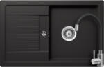 SCHOCK Schock Lima D-100S konyhai mosogatótálca 780 x 500 mm Nero, fekete és Schock Flora flexibilis csövű konyhai csaptelep, inox, fekete (SETLD100SFSNERO)