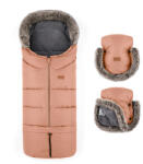 PETITEMARS PETITE&MARS Téli szett Arctic 4in1 bundazsák + kézmelegítő kesztyű babakocsira Furry Pastel Peach