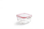 ibili Caserola alimente Ibili-Borosilicato, sticla borosilicata, 16x16x9.5 cm, 1 l, transparent rosu (IB-754810A)