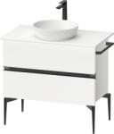 Duravit Sivida szekrény 84.5x47.5x54.8 cm mosdókagyló alá akasztható fehér-fekete SV46580BD180000