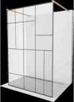 Mexen Kioto perete de duș autoportant 110 x 200 cm, model negru 8 mm, cupru periat - 800-110-002-65-78 (800-110-002-65-78)