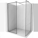 Mexen Kioto perete de duș Walk-in 140 x 70 cm, cadru negru, metal pistol - 800-140-202-95-70-070 (800-140-202-95-70-070)
