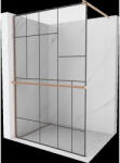 Mexen Kioto+ panou de duș cu raft Walk-in 80 x 200 cm, model negru, cupru periat - 800-080-121-65-78 (800-080-121-65-78)