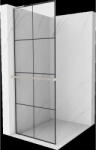 Mexen Kioto+ L perete de duș cu raft Walk-in 90 x 200 cm, grilaj negru, nichel periat - 800-090-123-97-77 (800-090-123-97-77)