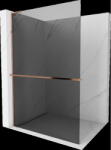 Mexen Kioto+ L panou de duș cu raft Walk-in 120 x 200 cm, grafit, aur roz - 800-120-123-60-40 (800-120-123-60-40)