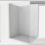 Mexen Kioto L perete de duș Walk-in 90 x 200 cm, transparent, auriu - 800-090-103-50-00 (800-090-103-50-00)