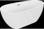 Mexen Eos cadă freestanding 170 x 75 cm, albă, preaplin cupru periat - 52471707500-65 (52471707500-65)