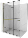 Mexen Kioto+ L perete de duș cu raft Walk-in 70 x 200 cm, model negru, auriu - 800-070-123-50-78 (800-070-123-50-78)