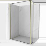 Mexen Kioto perete de duș Walk-in 120 x 40 cm, cadru negru, auriu periat - 800-120-212-55-70-040 (800-120-212-55-70-040)