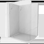 Mexen Kioto-R L perete de duș rotunjit Walk-in 120 x 200 cm, transparent, alb - 800-120-103-20-06 (800-120-103-20-06)