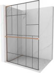 Mexen Kioto+ L perete de duș cu raft Walk-in 90 x 200 cm, model negru, cupru periat - 800-090-123-65-78 (800-090-123-65-78)