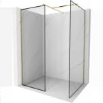 Mexen Kioto perete de duș Walk-in 70 x 70 cm, ramă neagră, auriu - 800-070-202-50-70-070 (800-070-202-50-70-070)