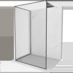Mexen Kioto perete de duș Walk-in 90 x 90 cm, ramă neagră, nichel periat - 800-090-212-97-70-090 (800-090-212-97-70-090)
