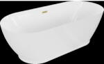 Mexen Roxy cadă de baie freestanding 180 x 85 cm, albă, preaplin auriu periat - 51201808500-55 (51201808500-55)