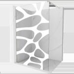 Mexen Kioto perete de duș Walk-in 100 x 200 cm, val alb 8 mm, nichel periat - 800-100-101-97-97 (800-100-101-97-97)