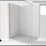 Mexen Kioto-R perete de duș rotunjit Walk-in 150 x 200 cm, transparent 8 mm, cupru periat - 800-150-101-65-06 (800-150-101-65-06)