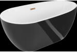 Mexen Eos cadă de sine stătătoare 150 x 75 cm, albă/neagră, preaplin aur roz - 52471507575-60 (52471507575-60)