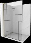 Mexen Kioto L perete duș Walk-in 120 x 200 cm, model negru, finisaj aurit - 800-120-103-55-78 (800-120-103-55-78)