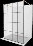 Mexen Kioto perete de duș liber 150 x 200 cm, model negru 8 mm, aur roz - 800-150-002-60-77 (800-150-002-60-77)