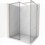 Mexen Kioto perete de duș Walk-in 150 x 80 cm, cadru negru, cupru periat - 800-150-202-65-70-080 (800-150-202-65-70-080)