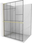 Mexen Kioto+ L perete de duș cu raft Walk-in 70 x 200 cm, model negru, auriu periat - 800-070-123-55-78 (800-070-123-55-78)