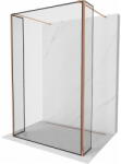 Mexen Kioto perete de duș independent 130 x 30 x 30 cm, cadru negru, aur roz - 800-130-030-222-60-70-030 (800-130-030-222-60-70-030)