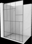 Mexen Kioto L panou de duș Walk-in 110 x 200 cm, model negru, gri metalizat periat - 800-110-103-66-78 (800-110-103-66-78)