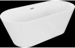 Mexen Flavia cadă freestanding 170 x 75 cm, albă, preaplin nichel periat - 54031708000-97 (54031708000-97)